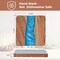 Wood Coasters with Resin - Set of 4 Cup Coasters with Holder - 4 x 4 Inches - Unique, Handmade, & Aesthetically Pleasing for Home, Office, Bar Decor - Modern, Rustic, Blue